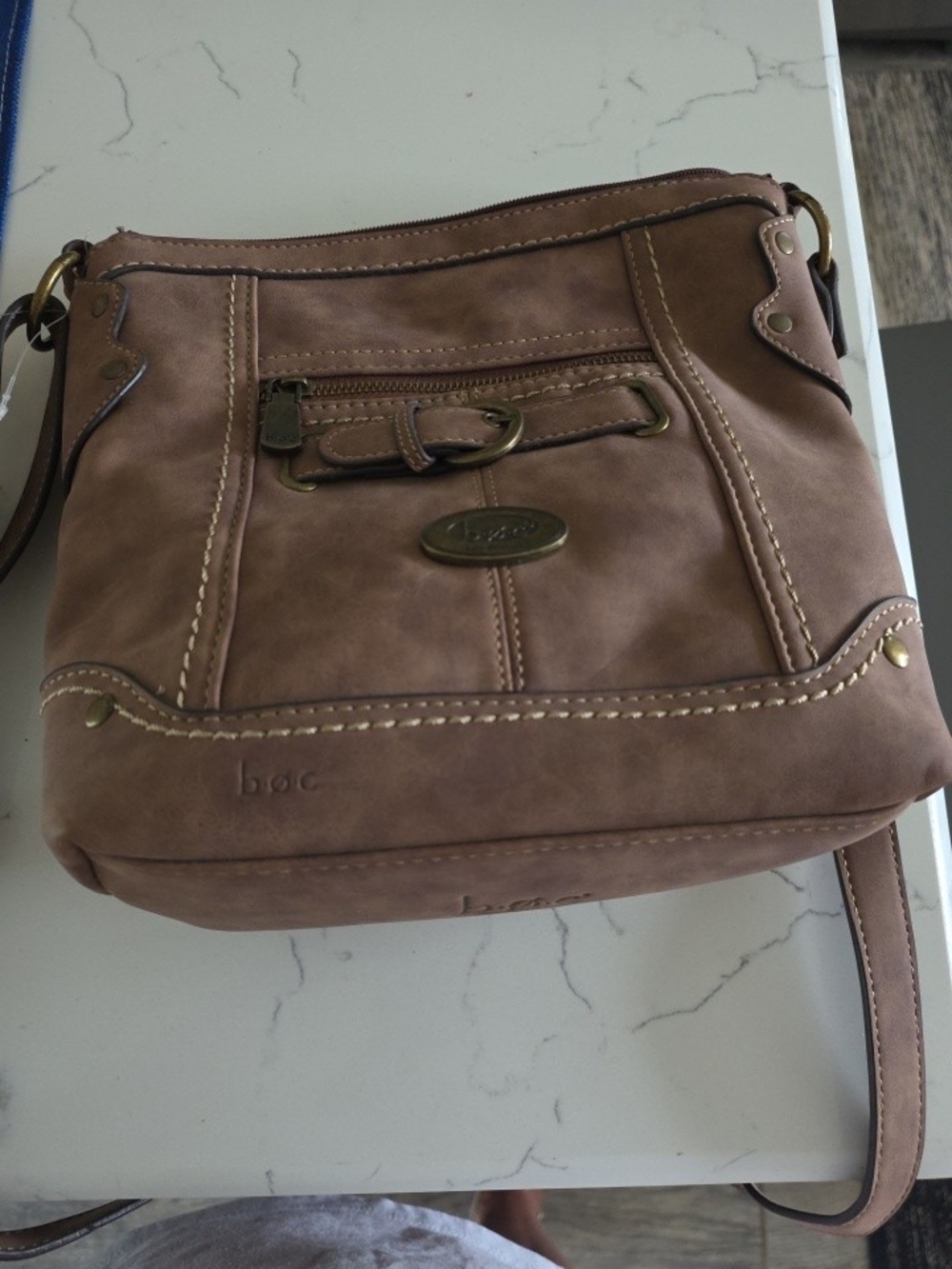b.o.c. Women's Brown Crossbody Bag - Soft Faux Leather